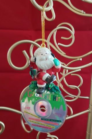 Enesco Play It Again,  Nick Cd Headphones Santa Christmas Ornament Box