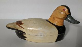 Fetco Hand Painted Wood Duck Decorative Trinket Box Made In Kashmir,  India