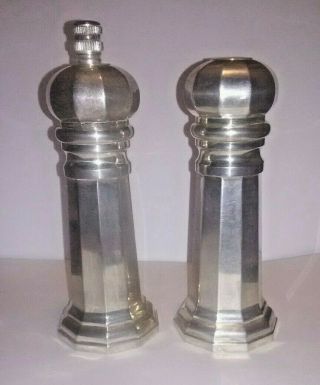 Vntg Sheffield Silverplate Salt Pepper Shakers Silver Plate Heavy Marked Italy