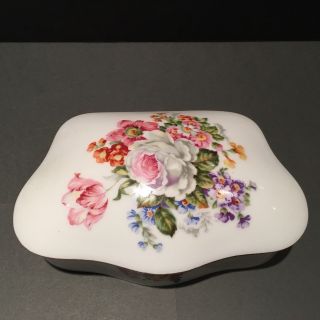 Vintage Porcelaine De Paris France Floral Trinket Box