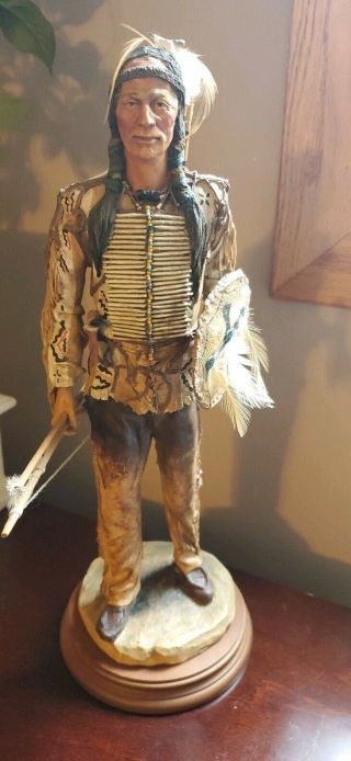 1992 Angela Tripi Prince Of The Plains 14.  8  Native American Statue 297/1,  000.