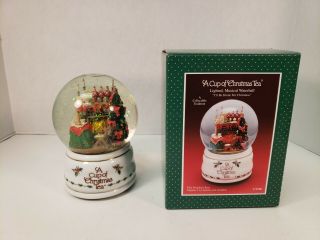 A Cup Of Christmas Tea Snow Globe Musical Waterball Lighted Ct128