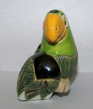 Artesania Rinconada Uruguay Parrot Green Art Pottery Figurine (324). 3