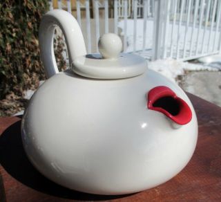 Funky Fitz And Floyd 1978 Lip Service Marilyn Monroe Teapot Ruby Red Lips Spout