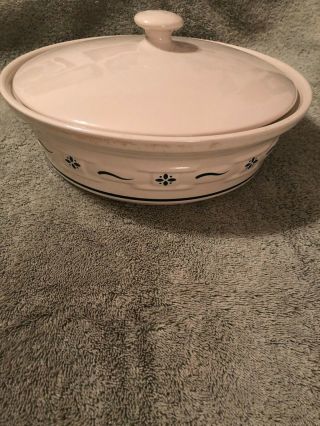 Longaberger Woven Traditions Classic Green Pottery (2 Qt.  Covered Casserole)