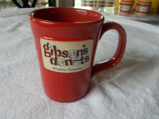 Gibson Donuts Deneen Pottery Memphis Tenn.  Red Coffee Mug Hand Thrown 2017