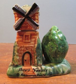 Vintage Windmill House Salt And Pepper Shakers - Made In Occupied Japan