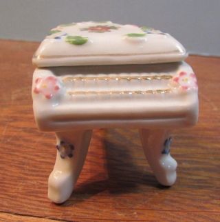 Vintage Mini Porcelain Ceramic Grand Piano Trinket Box Made In Occupied Japan