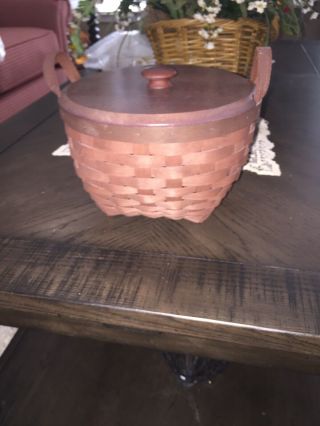 Longaberger Small American Work Basket With Lid - Warm/dark Brown
