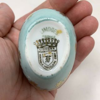Vintage Limoges France Signed Egg Shape Hinged Porcelain Miniature Trinket Box 4