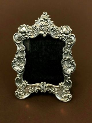 Vintage Gorham Silver Plate Ornate Rococo Rose Picture Photo Frame 2.  75 X 3.  25