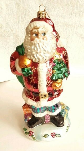 Christopher Radko Santa Christmas Ornament 10 " Tall