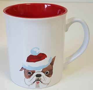 English Bulldog Coffee Mug Christmas Santa Dog Cup I Love My Dogs Fringe Studio