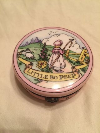 Little Bo Peep Lost Her Sheep,  Mud Pie,  Porcelain Hinge Trinket Box.
