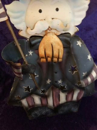 Home Interior Uncle Sam Candle VOTIVE Holder Tin Lantern 4th Of July 2