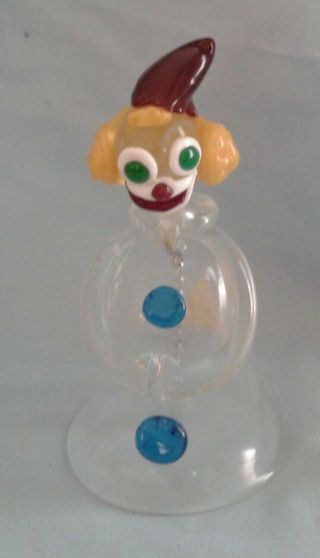 Murano Clear Glass Clown Bell