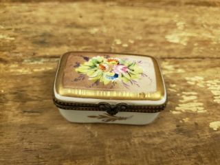 Limoges Trinket Box,  Hand Painted,  Signed
