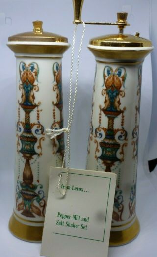 Lenox Lido Salt And Pepper Mill Grinder 24k Trim With Tags