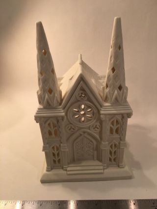 Partylite Cathedral Church Tea Light Candle Holders Ceramic Village