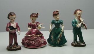 Vintage Lipper & Mann Creations Japan 5 " Figurines Victorian Musical Set 4