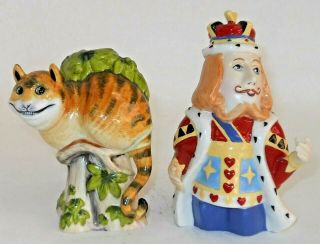 Dept 56 Alice In Wonderland Cheshire Cat & King Of Hearts Candle Snuffers