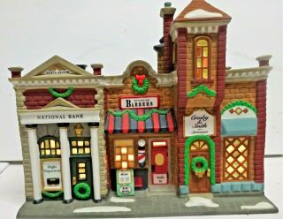 Department 56 Christmas In The City Arts Riverside Row National Bank Barber - Shop