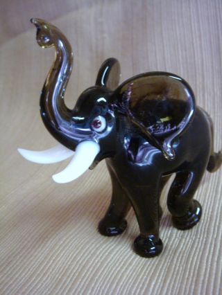 Glass Elephant Paperweight / Figure Hand Made By Deakin Of Sarasota