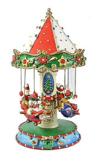 Retired San Francisco Music Box Company Santa Coming To Town Merry Go Round