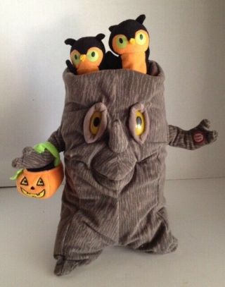 Hallmark Spooky Tree W/ Owls Animated Singing Halloween Plush Addams Family
