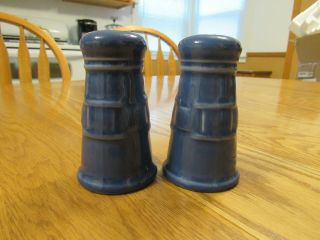 Longaberger Woven Traditions Pottery Salt & Pepper Shakers Cornflower Blue