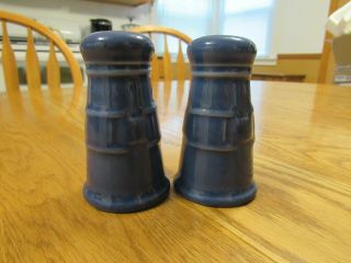 Longaberger Woven Traditions Pottery Salt & Pepper Shakers Cornflower Blue 2