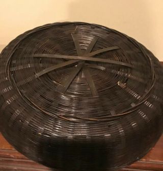 Vintage Wicker Basket With Lid.  11 