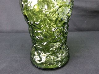 Vintage Textured Green Glass Flower Vase E.  O.  Brody Co.  Cleveland OH USA 1950s 3