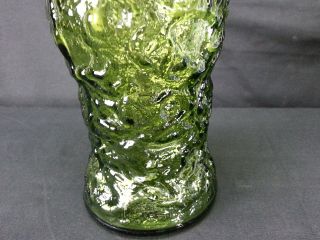 Vintage Textured Green Glass Flower Vase E.  O.  Brody Co.  Cleveland OH USA 1950s 5