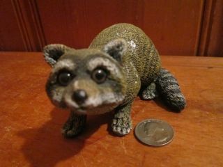 Vintage Raccoon Handcrafted Carved Resin Figurine Sculpture 5 " L