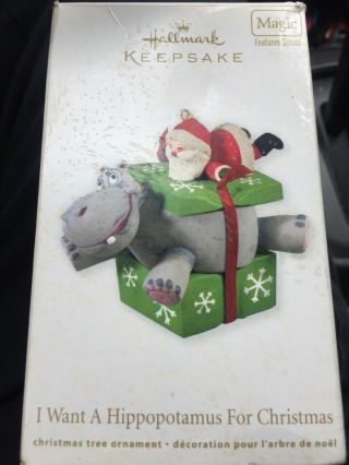 2012 Hallmark Keepsake Ornament I Want A Hippopotamus For Christmas Magic Sound