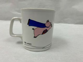 Vintage When Pigs Fly Ceramic Mug - June Sobel,  1980 Kiln Kraft