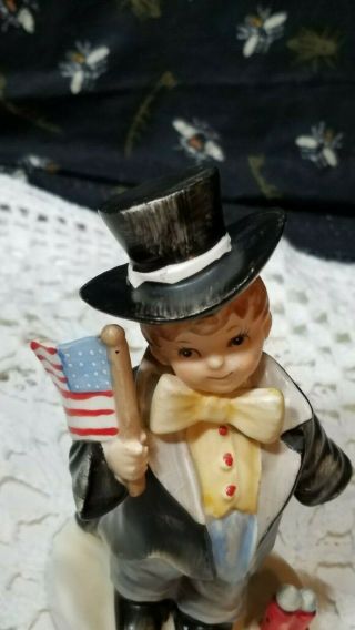 Vintage Lefton Porcelain/ceramic Fourth of July Boy Figurine Japan 3