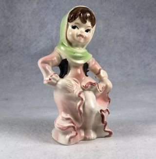 Vintage Flamenco Dancer Dancing Girl Porcelain Figurine Hand Painted Japan