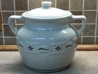 Longaberger Traditional Red Pottery Cookie Jar Bean Pot Usa 10” Tall