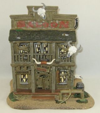 Department 56 Snow Village Halloween Building " Big Horn Saloon " W/original Box