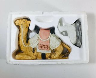 Vintage Homco Home Interiors Porcelain Ceramic Nativity 4.  5 " Camel 2.  5 " Lamb