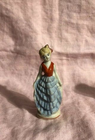 Vintage Bisque Dancing Lady Miniature 3” Made In Japan