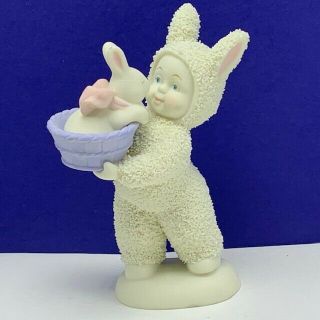 Snowbunnies Snowbabies Figurine Easter Bunny Department 56 Porcelain Basket Baby