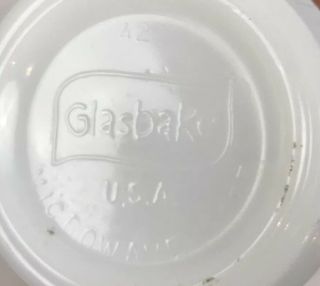 Vintage Glasbake USA Get Ugly Black White Milk Glass Coffee Mug Cup 7
