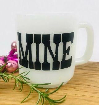 Vintage Mine Milk Glass Coffee Mug Cup