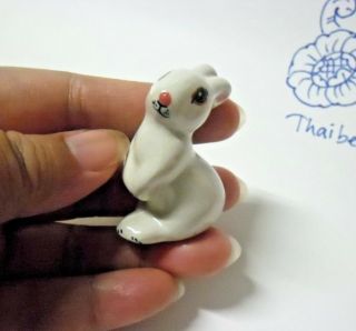 Vintage Bunny Rabbit Hand Paint Doll House Miniature Ceramics Cute Figurines
