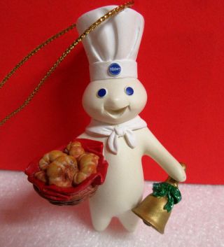 Danbury Basket Of Croissant Rolls Pillsbury Dough Boy Hanging Ornament