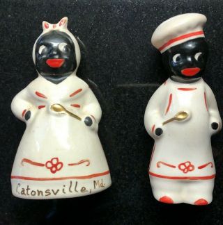 Black Americana Salt & Pepper Shakers - Mammy Pappy Souvenir Of Catonsville,  Md