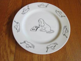 James Thurber Art Collectible Plate Dog Reading Book Decorative